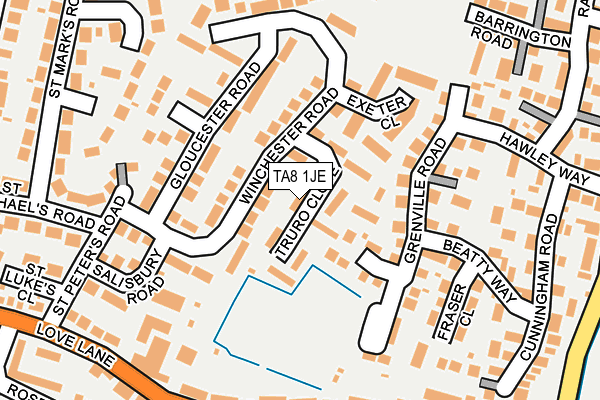 TA8 1JE map - OS OpenMap – Local (Ordnance Survey)