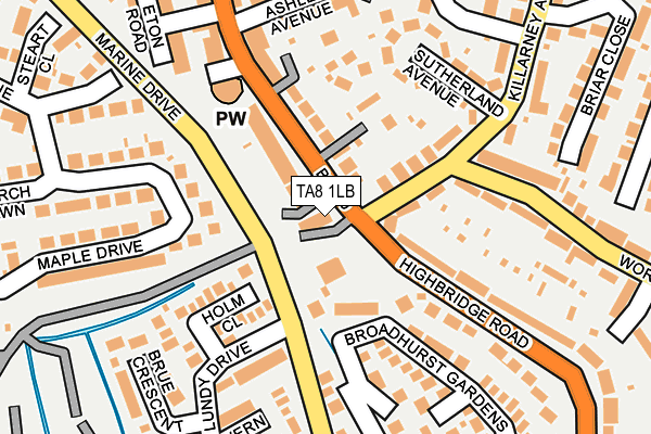 TA8 1LB map - OS OpenMap – Local (Ordnance Survey) TA8 1LB map - OS OpenMap – Local (Ordnance Survey)