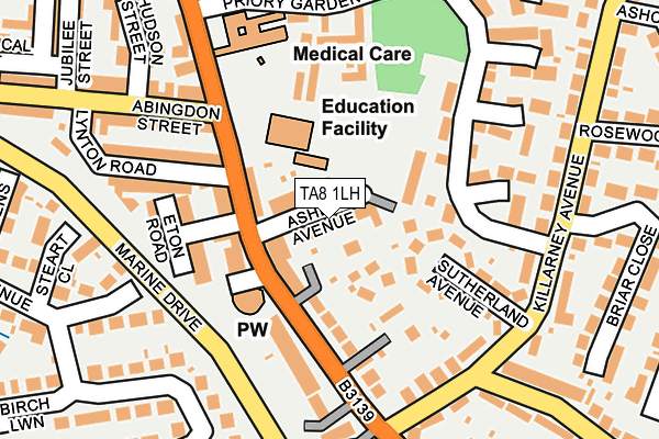 TA8 1LH map - OS OpenMap – Local (Ordnance Survey) TA8 1LH map - OS OpenMap – Local (Ordnance Survey)