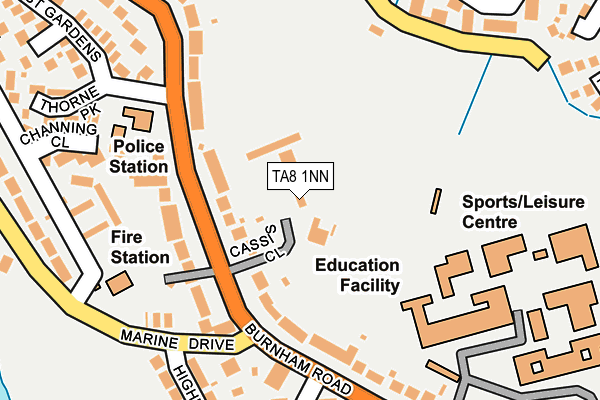 TA8 1NN map - OS OpenMap – Local (Ordnance Survey) TA8 1NN map - OS OpenMap – Local (Ordnance Survey)