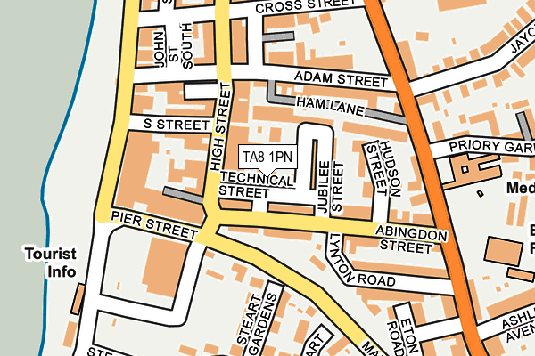TA8 1PN map - OS OpenMap – Local (Ordnance Survey) TA8 1PN map - OS OpenMap – Local (Ordnance Survey)