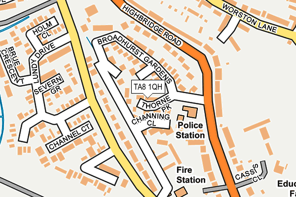 TA8 1QH map - OS OpenMap – Local (Ordnance Survey) TA8 1QH map - OS OpenMap – Local (Ordnance Survey)