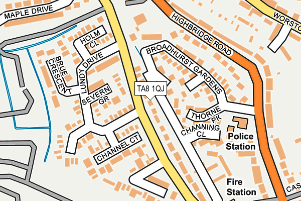 TA8 1QJ map - OS OpenMap – Local (Ordnance Survey) TA8 1QJ map - OS OpenMap – Local (Ordnance Survey)