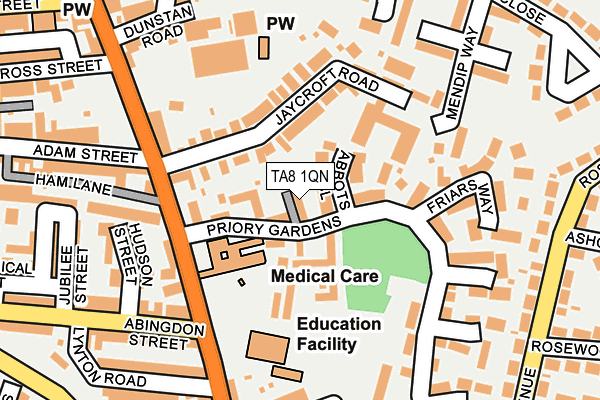 TA8 1QN map - OS OpenMap – Local (Ordnance Survey) TA8 1QN map - OS OpenMap – Local (Ordnance Survey)
