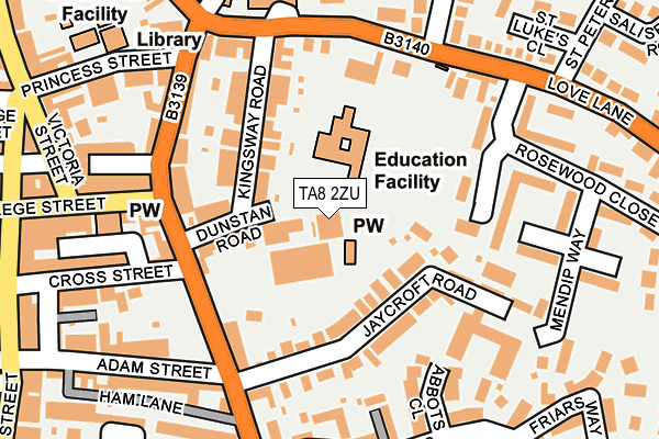 TA8 2ZU map - OS OpenMap – Local (Ordnance Survey) TA8 2ZU map - OS OpenMap – Local (Ordnance Survey)