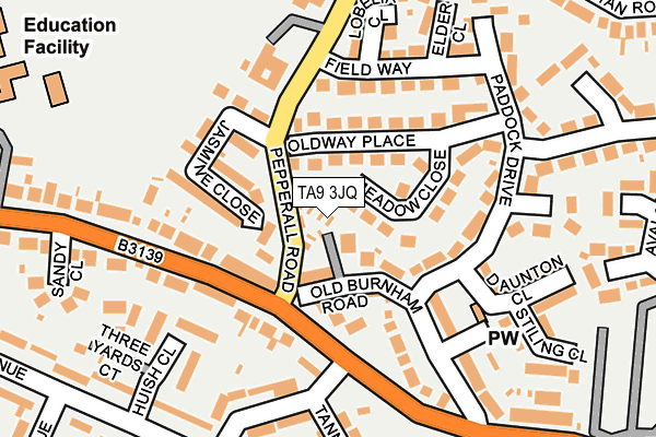 TA9 3JQ map - OS OpenMap – Local (Ordnance Survey) TA9 3JQ map - OS OpenMap – Local (Ordnance Survey)