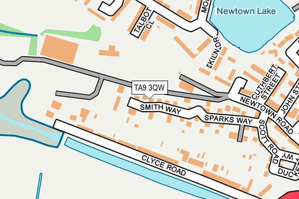 TA9 3QW map - OS OpenMap – Local (Ordnance Survey) TA9 3QW map - OS OpenMap – Local (Ordnance Survey)