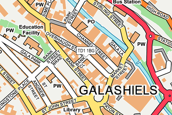 TD1 1BG map - OS OpenMap – Local (Ordnance Survey) TD1 1BG map - OS OpenMap – Local (Ordnance Survey)