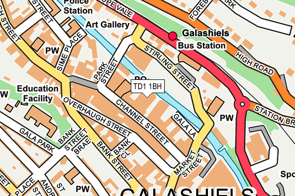 TD1 1BH map - OS OpenMap – Local (Ordnance Survey)