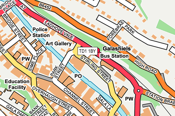 TD1 1BY map - OS OpenMap – Local (Ordnance Survey)