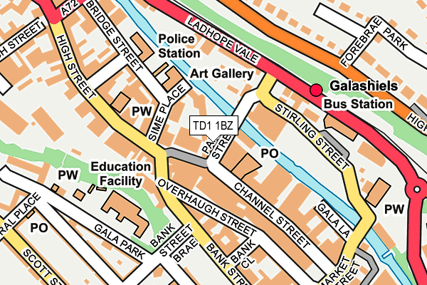 TD1 1BZ map - OS OpenMap – Local (Ordnance Survey)