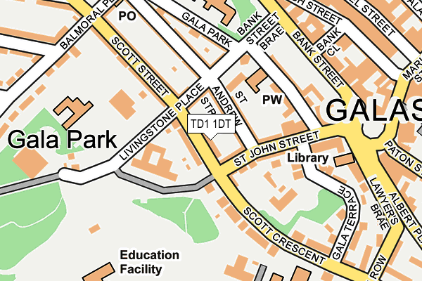 TD1 1DT map - OS OpenMap – Local (Ordnance Survey)
