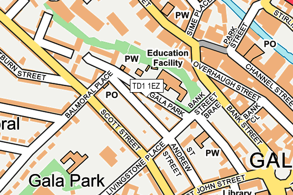 TD1 1EZ map - OS OpenMap – Local (Ordnance Survey) TD1 1EZ map - OS OpenMap – Local (Ordnance Survey)