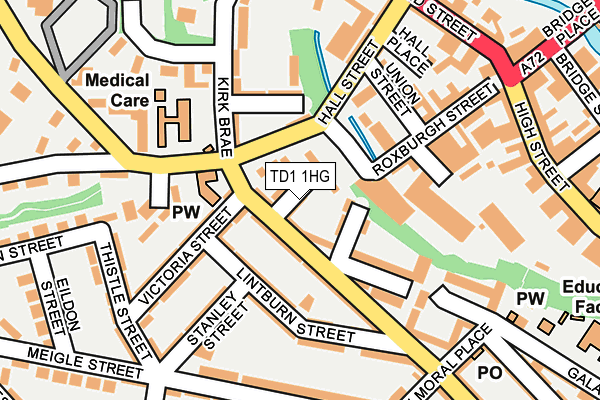 TD1 1HG map - OS OpenMap – Local (Ordnance Survey) TD1 1HG map - OS OpenMap – Local (Ordnance Survey)