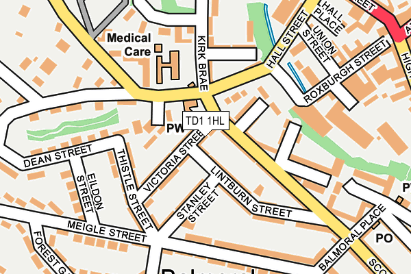 TD1 1HL map - OS OpenMap – Local (Ordnance Survey)