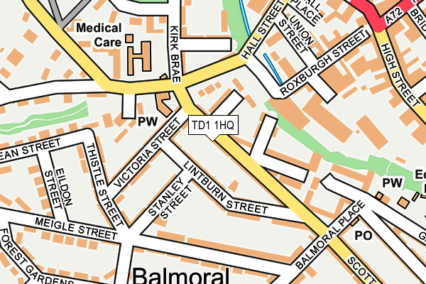 TD1 1HQ map - OS OpenMap – Local (Ordnance Survey) TD1 1HQ map - OS OpenMap – Local (Ordnance Survey)