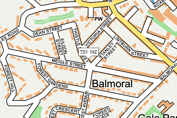 TD1 1HZ map - OS OpenMap – Local (Ordnance Survey) TD1 1HZ map - OS OpenMap – Local (Ordnance Survey)