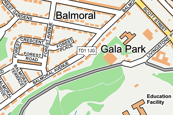 TD1 1JG map - OS OpenMap – Local (Ordnance Survey) TD1 1JG map - OS OpenMap – Local (Ordnance Survey)