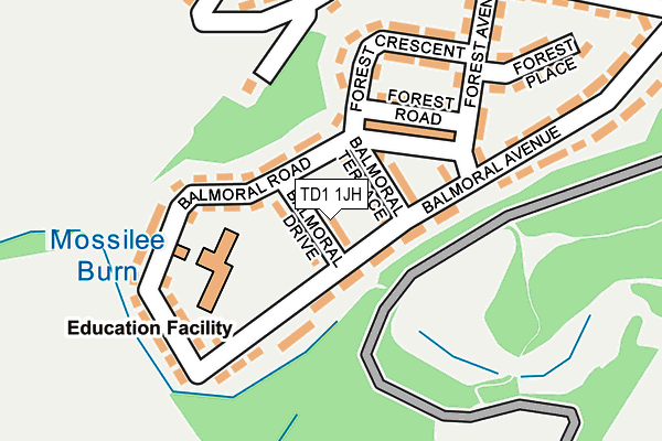 TD1 1JH map - OS OpenMap – Local (Ordnance Survey) TD1 1JH map - OS OpenMap – Local (Ordnance Survey)