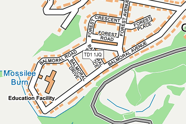 TD1 1JQ map - OS OpenMap – Local (Ordnance Survey) TD1 1JQ map - OS OpenMap – Local (Ordnance Survey)
