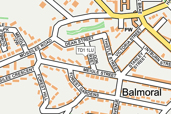 TD1 1LU map - OS OpenMap – Local (Ordnance Survey) TD1 1LU map - OS OpenMap – Local (Ordnance Survey)