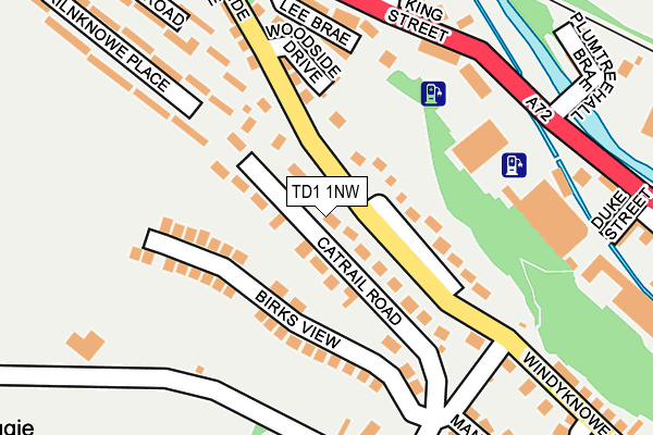 TD1 1NW map - OS OpenMap – Local (Ordnance Survey)