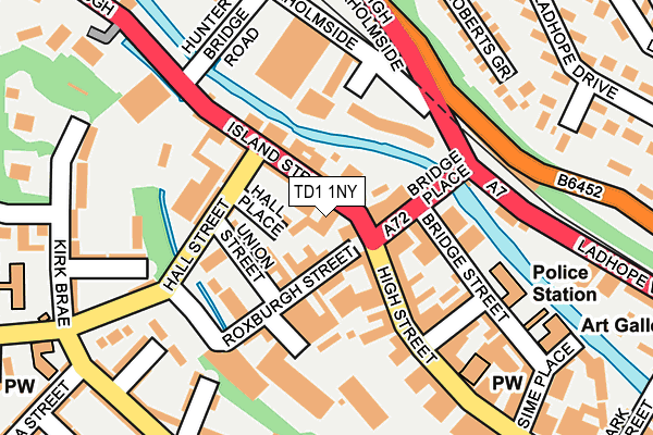 TD1 1NY map - OS OpenMap – Local (Ordnance Survey) TD1 1NY map - OS OpenMap – Local (Ordnance Survey)