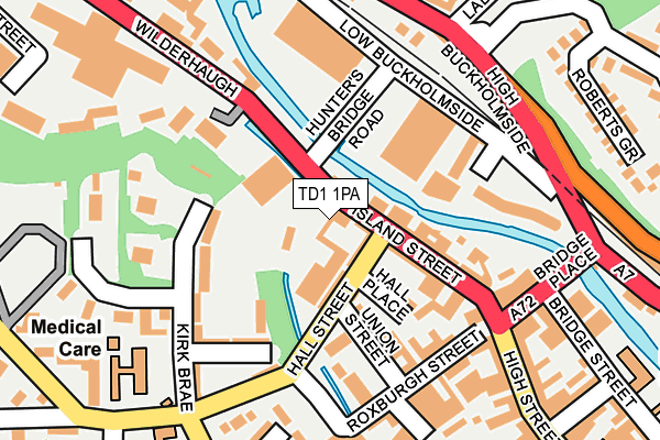 TD1 1PA map - OS OpenMap – Local (Ordnance Survey)