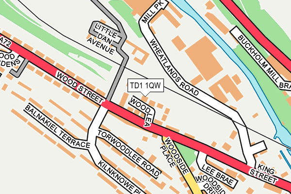 TD1 1QW map - OS OpenMap – Local (Ordnance Survey) TD1 1QW map - OS OpenMap – Local (Ordnance Survey)