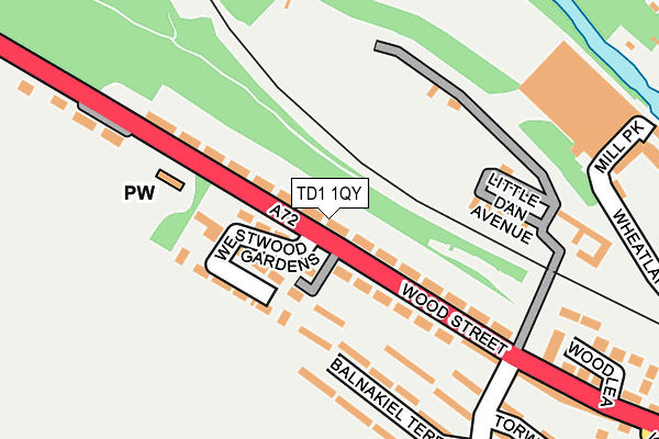 TD1 1QY map - OS OpenMap – Local (Ordnance Survey) TD1 1QY map - OS OpenMap – Local (Ordnance Survey)