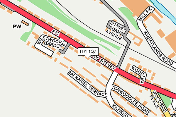 TD1 1QZ map - OS OpenMap – Local (Ordnance Survey) TD1 1QZ map - OS OpenMap – Local (Ordnance Survey)
