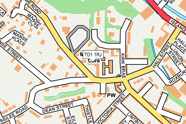 TD1 1RJ map - OS OpenMap – Local (Ordnance Survey)