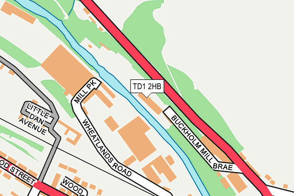 TD1 2HB map - OS OpenMap – Local (Ordnance Survey)