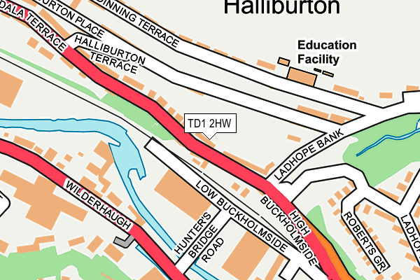 TD1 2HW map - OS OpenMap – Local (Ordnance Survey) TD1 2HW map - OS OpenMap – Local (Ordnance Survey)