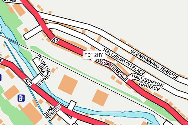 TD1 2HY map - OS OpenMap – Local (Ordnance Survey)