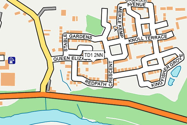 TD1 2NN map - OS OpenMap – Local (Ordnance Survey)