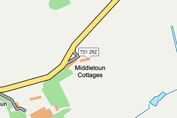 TD1 2RZ map - OS OpenMap – Local (Ordnance Survey) TD1 2RZ map - OS OpenMap – Local (Ordnance Survey)