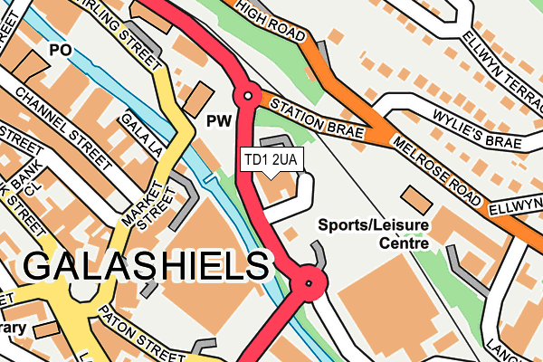 TD1 2UA map - OS OpenMap – Local (Ordnance Survey) TD1 2UA map - OS OpenMap – Local (Ordnance Survey)