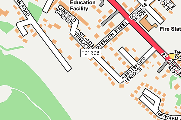 TD1 3DB map - OS OpenMap – Local (Ordnance Survey) TD1 3DB map - OS OpenMap – Local (Ordnance Survey)