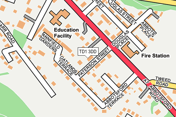 TD1 3DD map - OS OpenMap – Local (Ordnance Survey) TD1 3DD map - OS OpenMap – Local (Ordnance Survey)