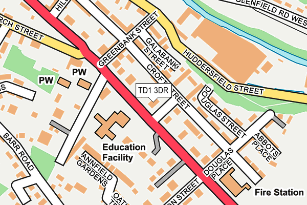 TD1 3DR map - OS OpenMap – Local (Ordnance Survey) TD1 3DR map - OS OpenMap – Local (Ordnance Survey)