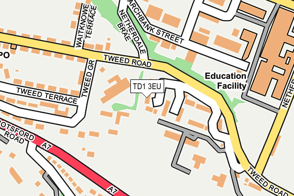 TD1 3EU map - OS OpenMap – Local (Ordnance Survey) TD1 3EU map - OS OpenMap – Local (Ordnance Survey)