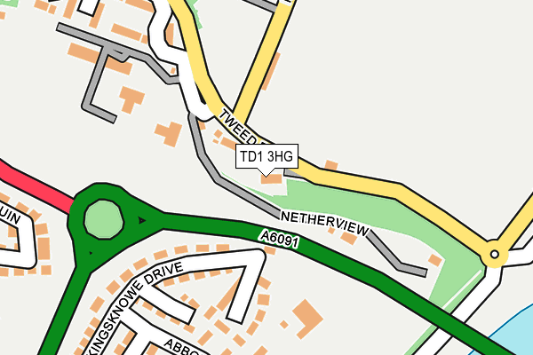 TD1 3HG map - OS OpenMap – Local (Ordnance Survey) TD1 3HG map - OS OpenMap – Local (Ordnance Survey)