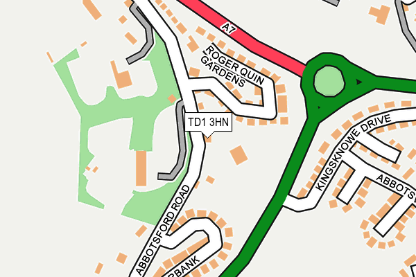TD1 3HN map - OS OpenMap – Local (Ordnance Survey) TD1 3HN map - OS OpenMap – Local (Ordnance Survey)