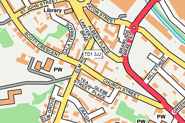 TD1 3JJ map - OS OpenMap – Local (Ordnance Survey) TD1 3JJ map - OS OpenMap – Local (Ordnance Survey)