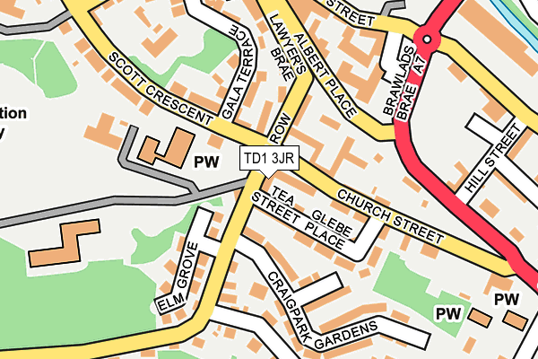 TD1 3JR map - OS OpenMap – Local (Ordnance Survey) TD1 3JR map - OS OpenMap – Local (Ordnance Survey)