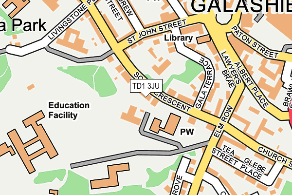 TD1 3JU map - OS OpenMap – Local (Ordnance Survey) TD1 3JU map - OS OpenMap – Local (Ordnance Survey)