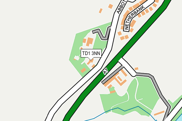 TD1 3NN map - OS OpenMap – Local (Ordnance Survey) TD1 3NN map - OS OpenMap – Local (Ordnance Survey)