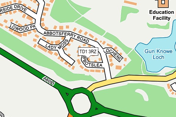 TD1 3RZ map - OS OpenMap – Local (Ordnance Survey) TD1 3RZ map - OS OpenMap – Local (Ordnance Survey)