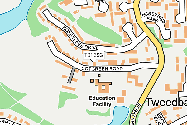 TD1 3SG map - OS OpenMap – Local (Ordnance Survey) TD1 3SG map - OS OpenMap – Local (Ordnance Survey)